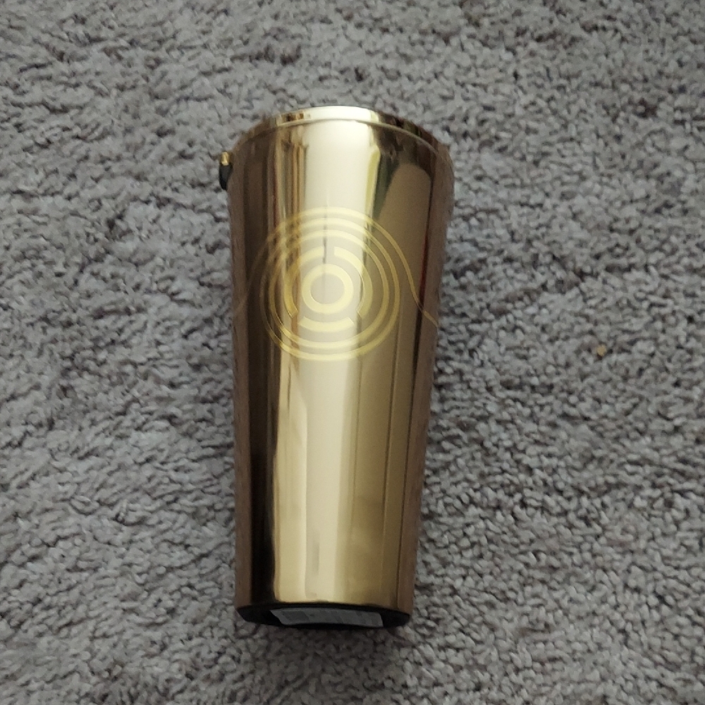 Gold Tumbler with Circular Design